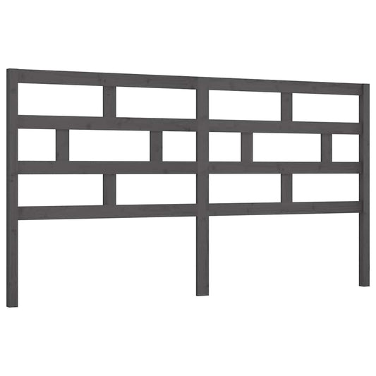 Bed Headboard | Grey | Solid Pine Wood | 186 cm x 100 cm