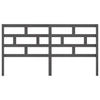 Bed Headboard Grey 206x4x100 cm Solid Wood Pine