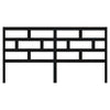 Bed Headboard Black 206x4x100 cm Solid Wood Pine