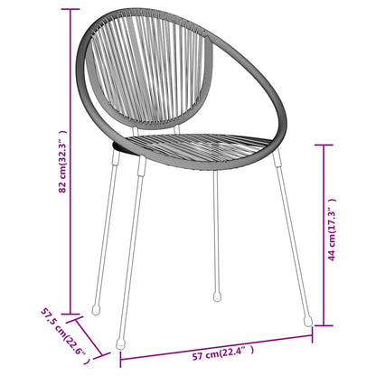 Dining Set | Black | Powder-coated steel, glass, PVC rattan | Medium