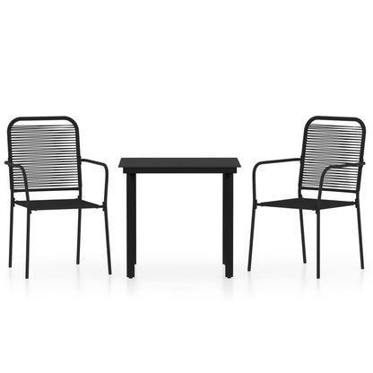 3 Piece Garden Dining Set Black
