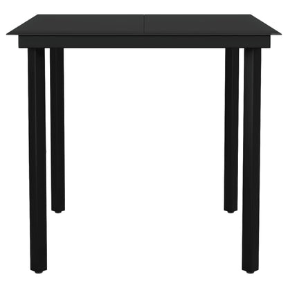 Dining Set | Black | Powder-coated steel, glass, cotton rope | Medium
