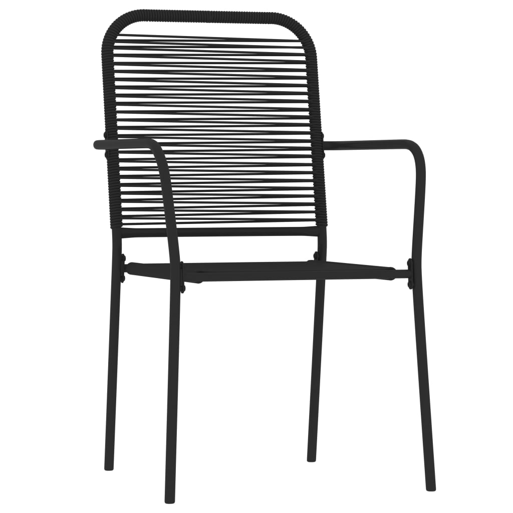 Dining Set | Black | Powder-coated steel, glass, cotton rope | Standard