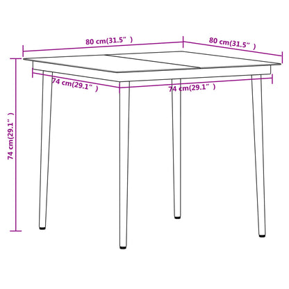 Dining Set | Black | Powder-coated steel, glass, cotton rope | Standard
