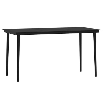 Dining Set | Black | Powder-coated steel, cotton rope, tempered glass