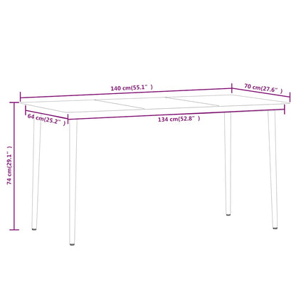 Dining Set | Black | Powder-coated steel, cotton rope, tempered glass