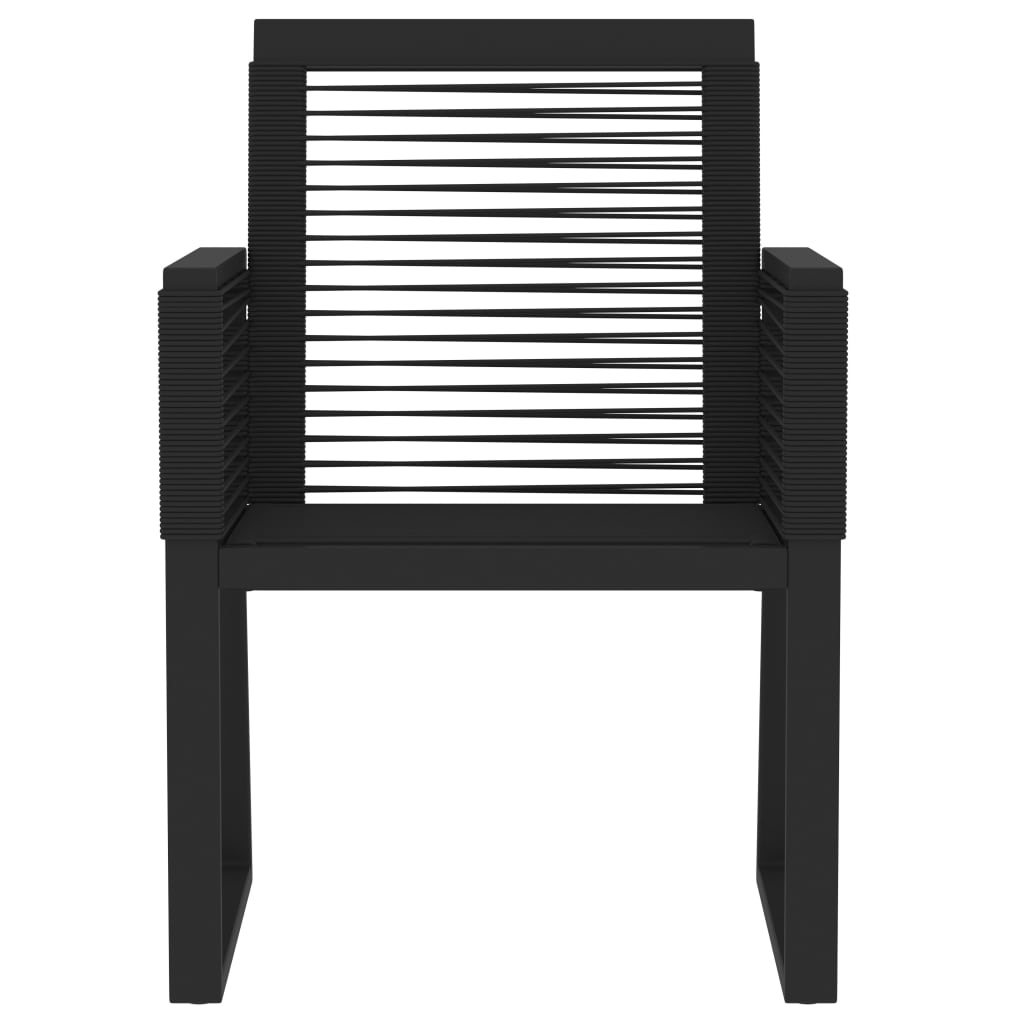Dining Set | Black | PVC rattan, powder-coated steel, glass | Standard