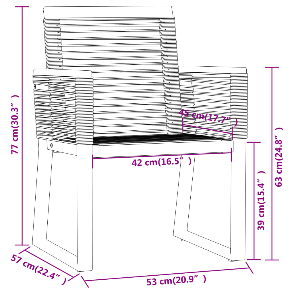 Dining Set | Black | Powder-coated steel, glass, PVC rattan | Large