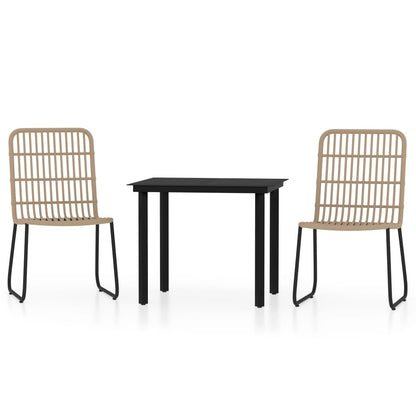 Dining Set | Oak and Black | PE Rattan and Powder-Coated Steel | Standard