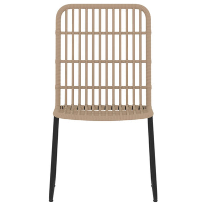 Dining Set | Oak and Black | PE Rattan, Powder-Coated Steel, Glass