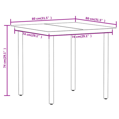 3 Piece Patio Dining Set Black