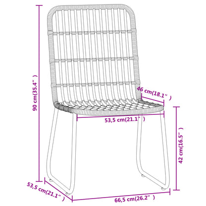 3 Piece Patio Dining Set Black