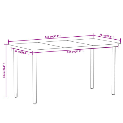 Dining Set | Black | Powder-coated steel, glass, PE rattan | 7 Piece
