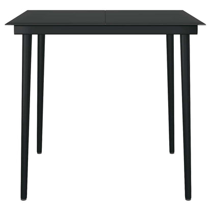 Dining Set | Oak and Black | PE rattan | Medium | Stackable | Dining Set