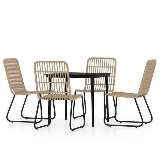 5 Piece Garden Dining Set Oak