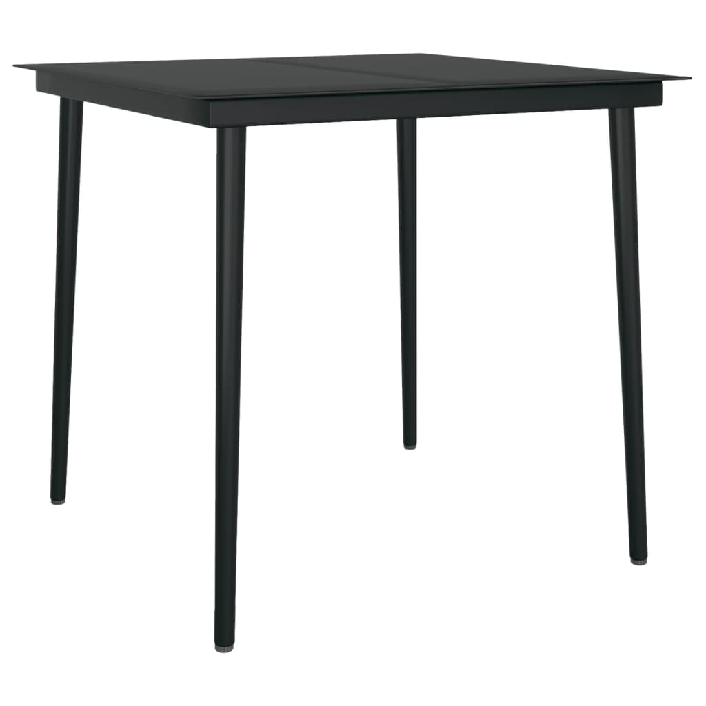 Dining Set | Oak and Black | PE Rattan and Powder-Coated Steel