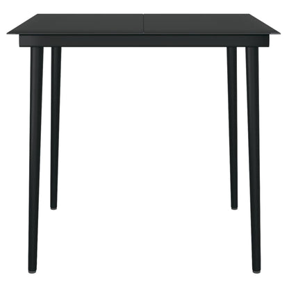 Dining Set | Oak and Black | PE Rattan and Powder-Coated Steel