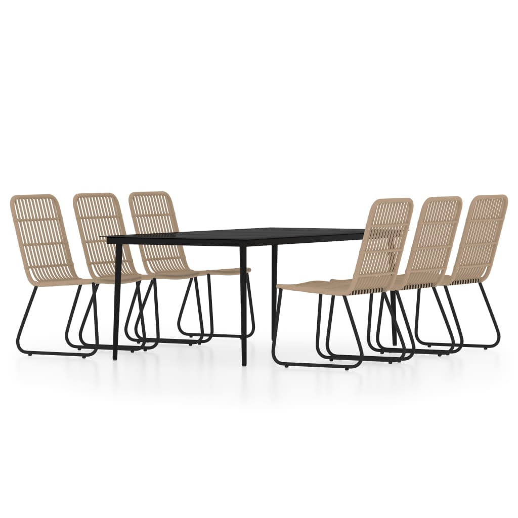 7 Piece Garden Dining Set Oak