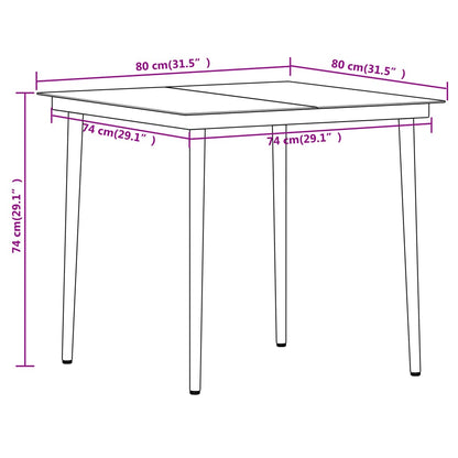 3 Piece Patio Dining Set Black