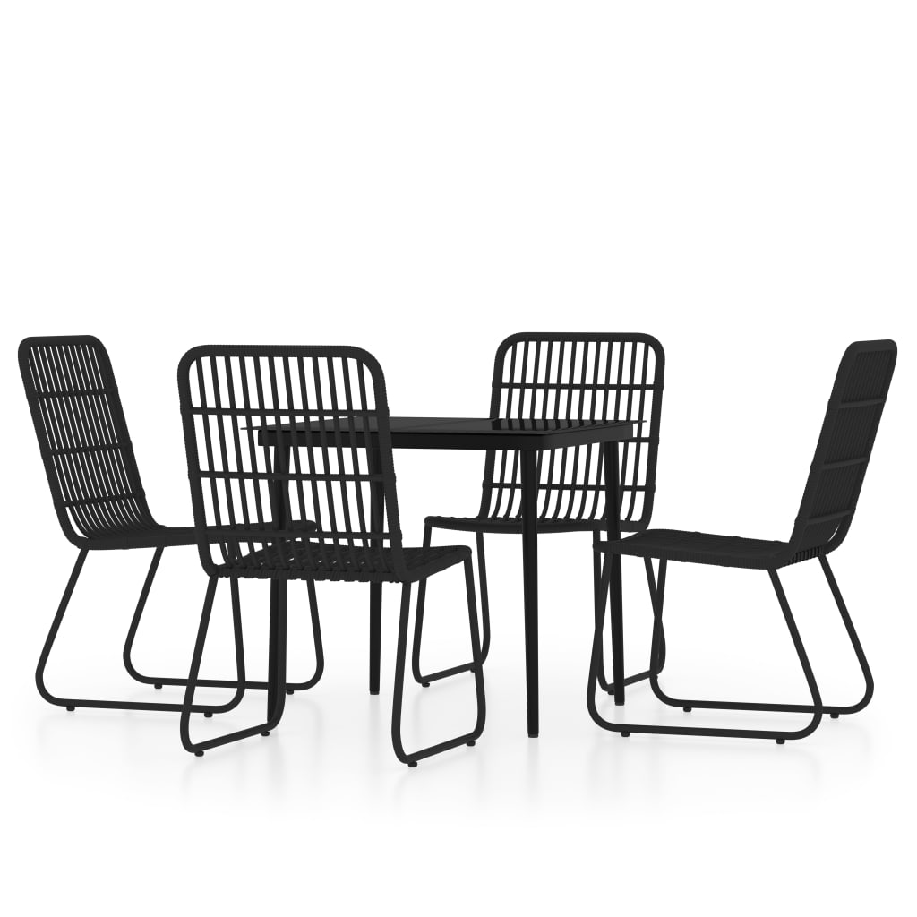 Dining Set | Black | Powder-coated Steel | Medium | Lightweight