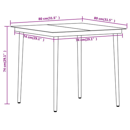 Dining Set | Black | Powder-coated Steel | Medium | Lightweight