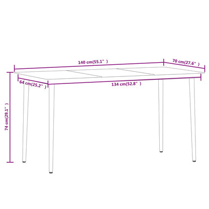 Dining Set | Black | Powder-coated steel, PE rattan, glass | Medium
