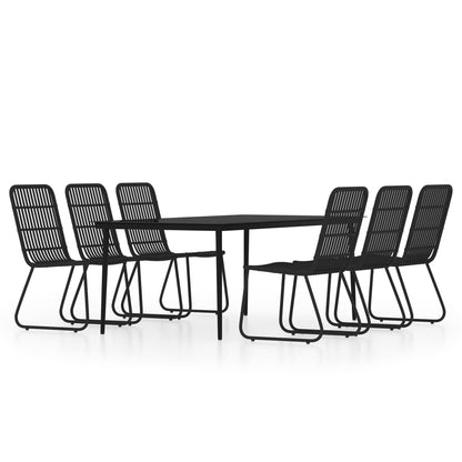 Dining Set | Black | Powder-coated steel | Large | UV-resistant materials