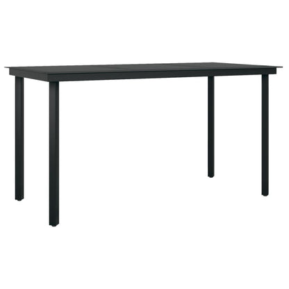 Dining Set | Black | Powder-coated steel, PVC hollow rattan, glass