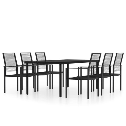 Dining Set | Black | Powder-coated steel, glass
