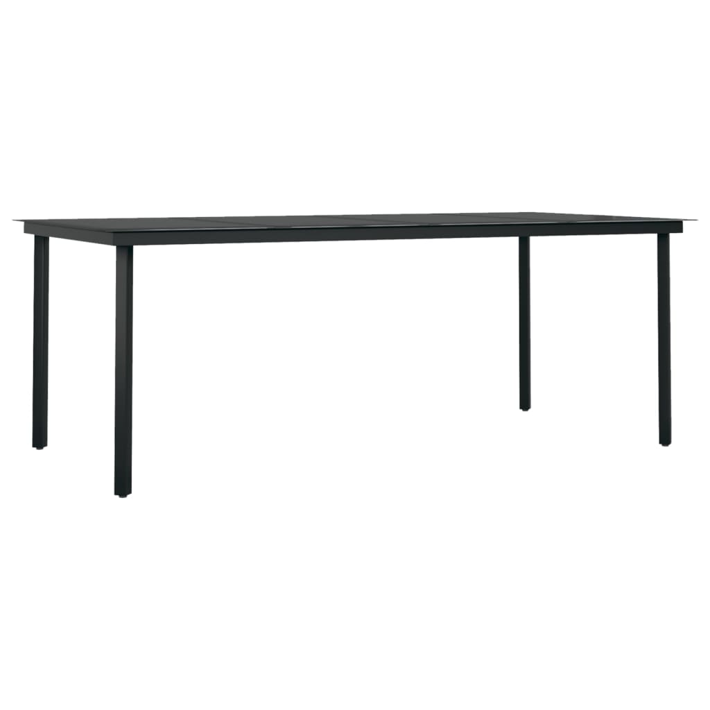 Dining Set | Black | Powder-coated steel, glass