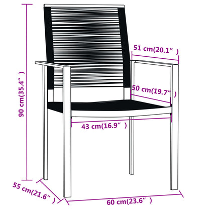 Dining Set | Black | Powder-coated steel, glass