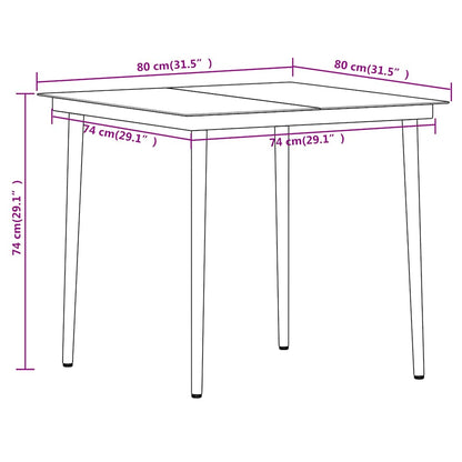 Dining Set | Black | Powder-Coated Steel, Glass, PVC Hollow Rattan