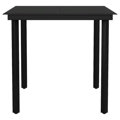 3 Piece Garden Dining Set Black PVC Rattan