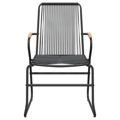 Garden Dining Set | Black | PVC rattan, powder-coated steel, glass