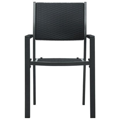 Garden Dining Set Black Powder-Coated Steel Standard Durable