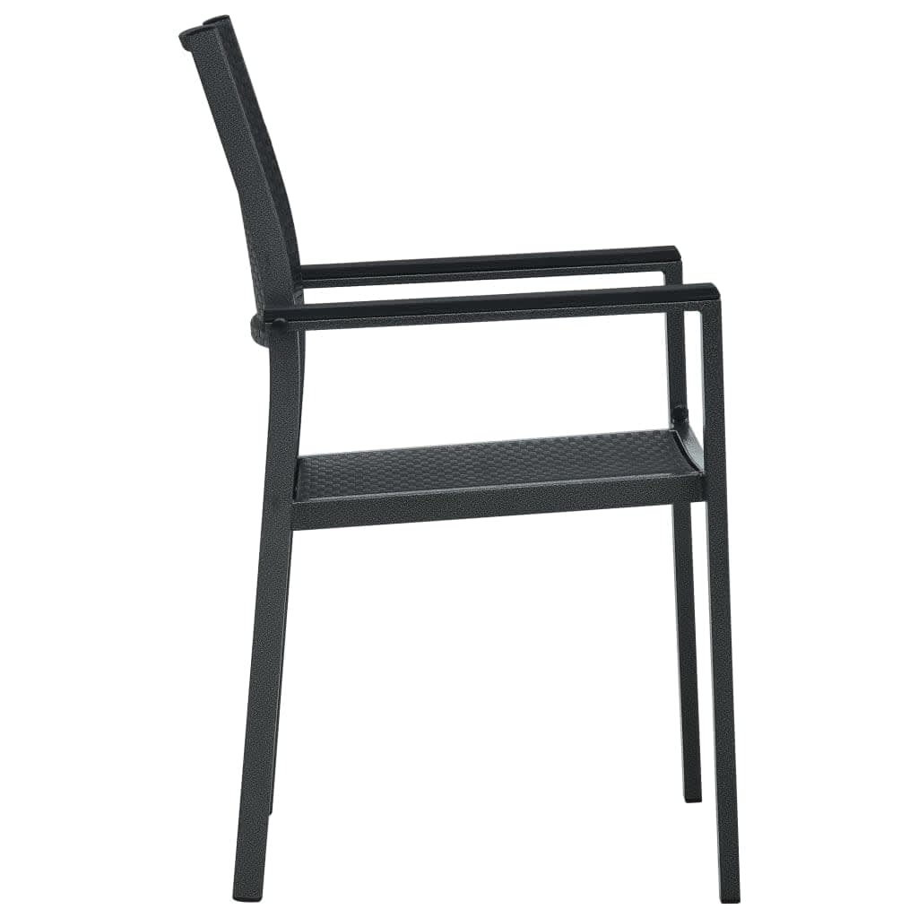 Garden Dining Set Black Powder-Coated Steel Standard Durable