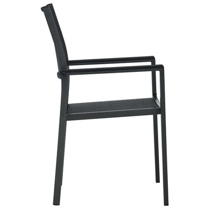Garden Dining Set Black Powder-Coated Steel Standard Durable