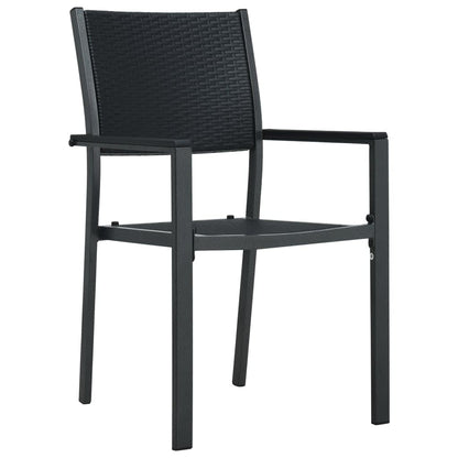 Garden Dining Set Black Powder-coated steel, plastic, glass