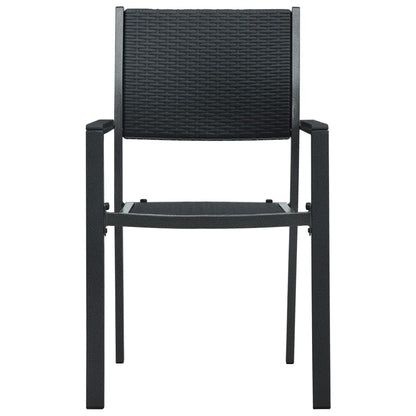 Garden Dining Set Black Powder-coated steel, plastic, glass