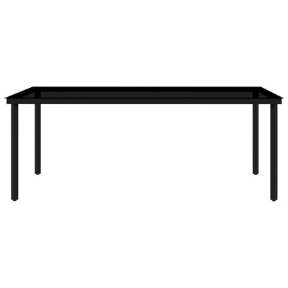 Garden Dining Set | Black | Powder-coated Steel | Large | Light Weight