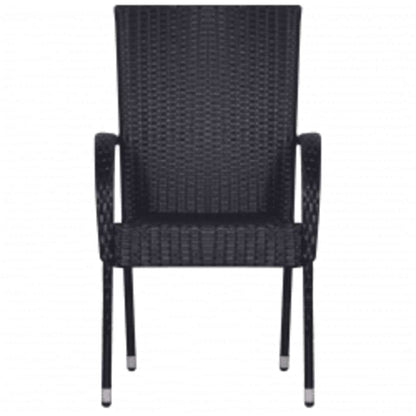 3 Piece Outdoor Dining Set Black