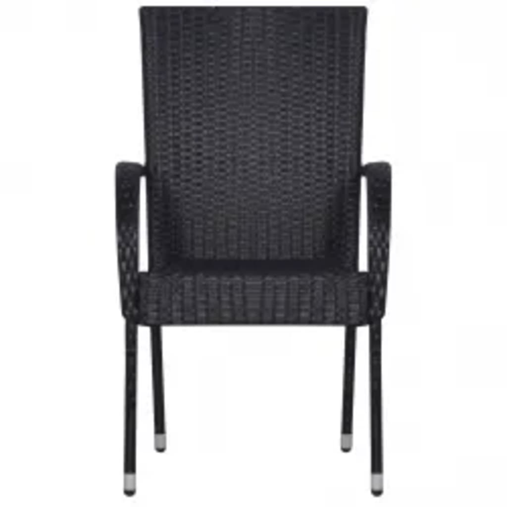 5 Piece Patio Dining Set Black
