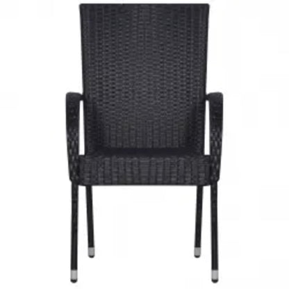 5 Piece Patio Dining Set Black