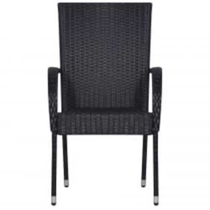 5 Piece Patio Dining Set Black