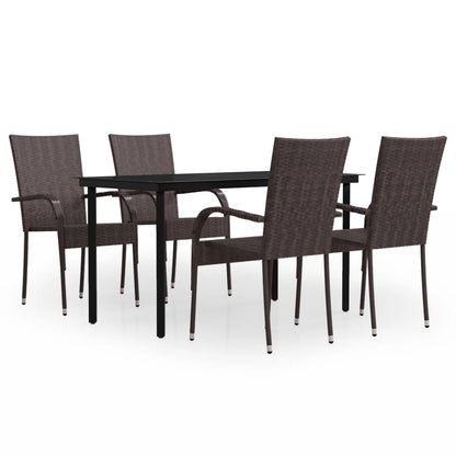 Garden Dining Set | Brown and Black
