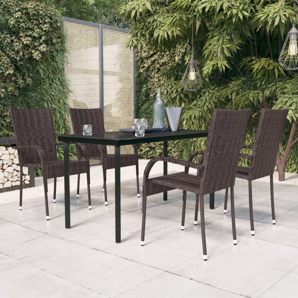 Garden Dining Set | Brown and Black