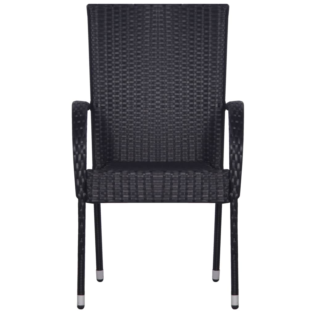 5 Piece Patio Dining Set Black