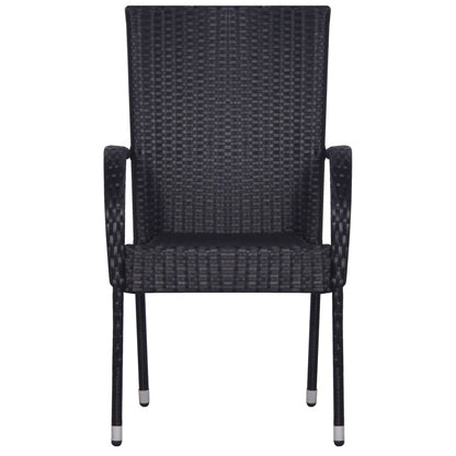 5 Piece Patio Dining Set Black