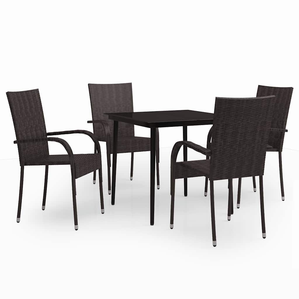 Garden Dining Set | Brown and Black