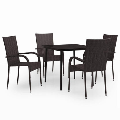 Garden Dining Set | Brown and Black